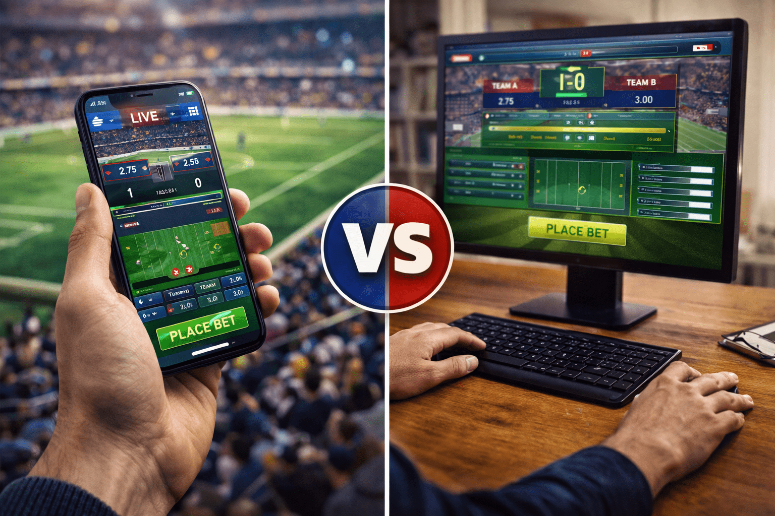 Diferenças entre apostar no e no computador